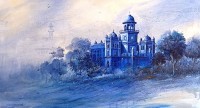G. N. Qazi, 18 x 36 inch, Acrylic on Canvas, Cityscape Painting, AC-GNQ-090